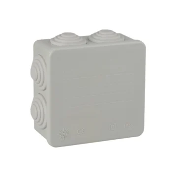 CAJA DE PASE CON CONOS GRIS, A PRESIÓN, 80X80X35MM